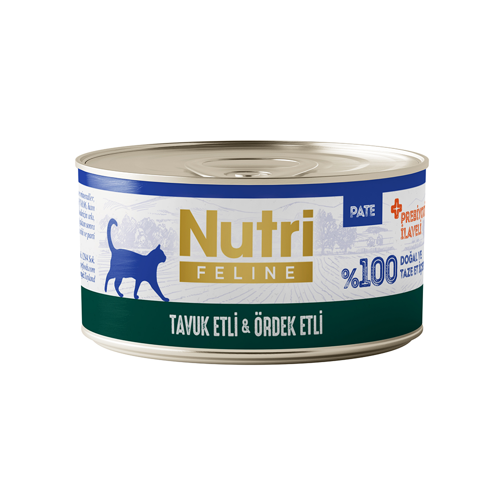 Nutri Feline Tavuk ve Ördek Etli Tahılsız Konserve Yetişkin Kedi Maması 70 g